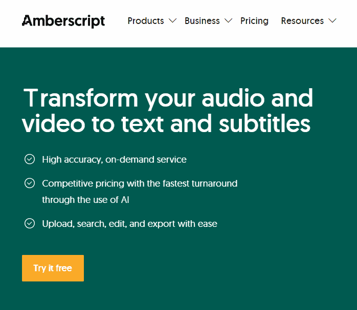 Amberscript ialah transkrip video